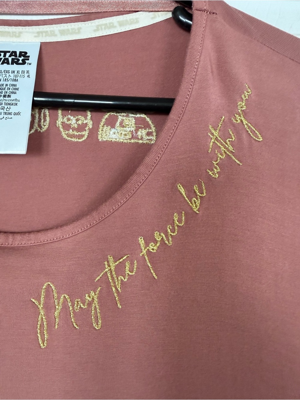 Star Wars Dusty Rose Tunic Tee with Gold Script